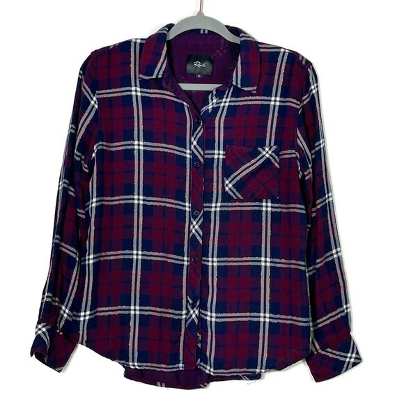 Rails Deep Red and Blue Plaid Button Down Medium - Picture 1 of 7